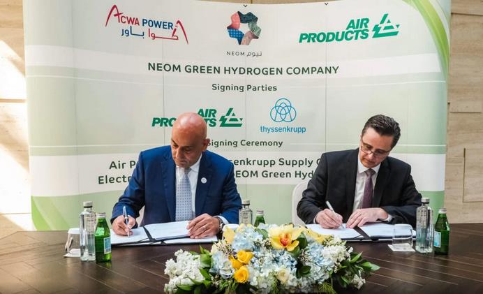 蒂森克虏伯将为沙特阿拉伯50亿美元的绿色氢项目提供超过2GW的电解工厂.jpg